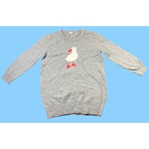 J.Crew Gray Sweater Goose Duck Bird Size S Wool Blend